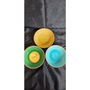 3 Pier 1 Crackle Glass Bottom Bowls